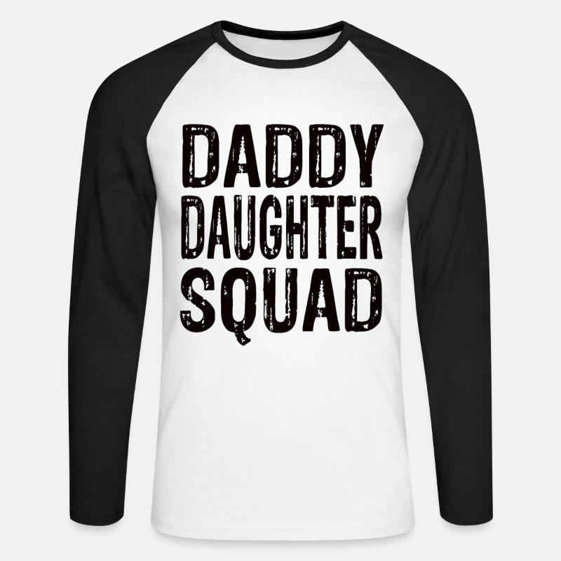Daddy Daughter Squad - Unisex Baseballshirt langarm - Weiß/Schwarz