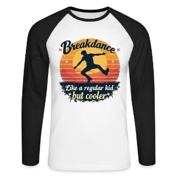 Breakdance Retro Design – Cool Outfit for Dancers - Unisex Long Sleeve Baseball T-Shirt - white/black - Front - Nik (191cm)