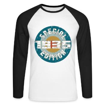Special Edition 1935 Birthday Gift Vintage - Unisex Long Sleeve Baseball T-Shirt - white/black - Front - Nik (191cm)
