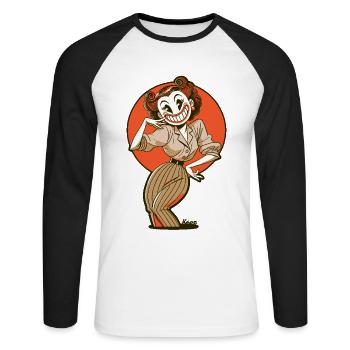 Clown woman, the clown's wife - Unisex Long Sleeve Baseball T-Shirt - white/black - Front - Nik (191cm)