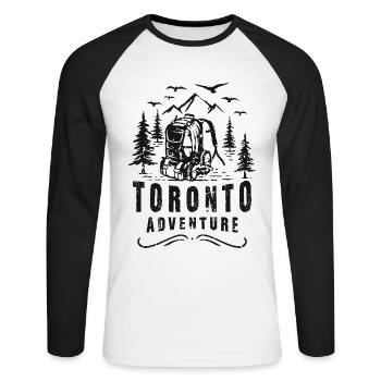 Toronto Outdoor Camper Tente de camping Tentes - T-shirt baseball manches longues Homme - blanc/noir - Devant - Nik (191cm)