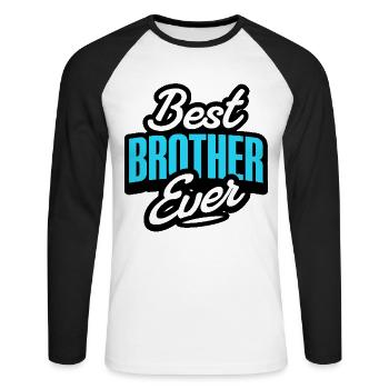 Bester Bruder - Unisex Baseballshirt langarm - Weiß/Schwarz - Vorne - Nik (191cm)