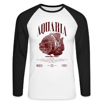 Oscar Fish Water Change Monster Fish - Unisex Long Sleeve Baseball T-Shirt - white/black - Front - Nik (191cm)