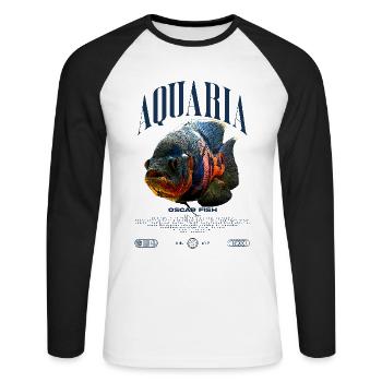Oscar Fish Water Change Monster Fish - Unisex Long Sleeve Baseball T-Shirt - white/black - Front - Nik (191cm)