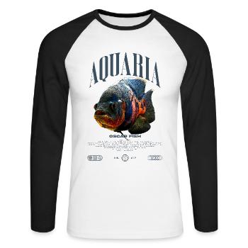 Oscar Fish Water Change Monster Fish - Unisex Long Sleeve Baseball T-Shirt - white/black - Front - Nik (191cm)
