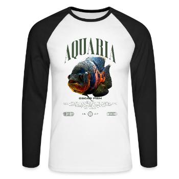 Oscar Fish Water Change Monster Fish - Unisex Long Sleeve Baseball T-Shirt - white/black - Front - Nik (191cm)