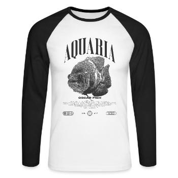 Oscar Fish Water Change Monster Fish - Unisex Long Sleeve Baseball T-Shirt - white/black - Front - Nik (191cm)