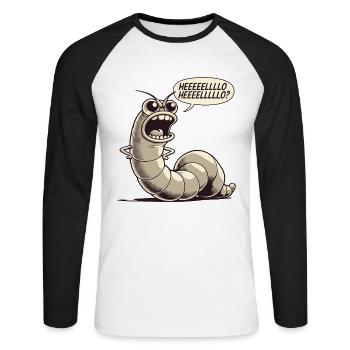 Demanding worm complains - Unisex Long Sleeve Baseball T-Shirt - white/black - Front - Nik (191cm)