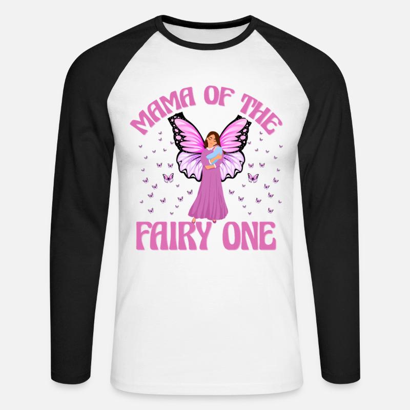 Mama der Fee Eins - Unisex Baseballshirt langarm - Weiß/Schwarz