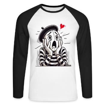 Dramatic pantomime – love or despair? - Unisex Long Sleeve Baseball T-Shirt - white/black - Front - Nik (191cm)
