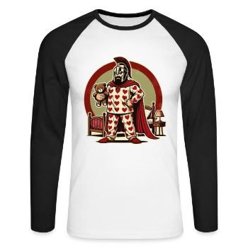 Grumpy Spartan in heart pajamas - Unisex Long Sleeve Baseball T-Shirt - white/black - Front - Nik (191cm)