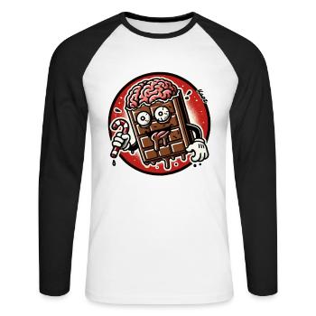 Sweet but crazy zombie chocolate - Unisex Long Sleeve Baseball T-Shirt - white/black - Front - Nik (191cm)