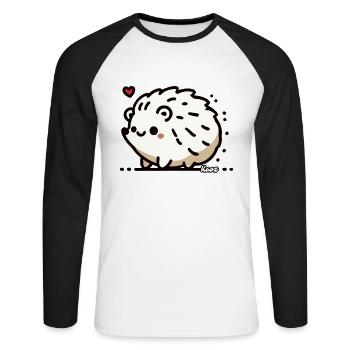 Stachelig süß, ein Igel mit Herz - Unisex Baseballshirt langarm - Weiß/Schwarz - Vorne - Nik (191cm)