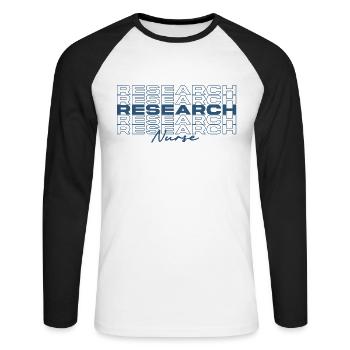 Research Nurse Medical Nurses Stylish - Unisex Long Sleeve Baseball T-Shirt - white/black - Front - Nik (191cm)