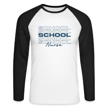 Infirmière d’école Infirmières médicales élégantes - T-shirt baseball manches longues Homme - blanc/noir - Devant - Nik (191cm)