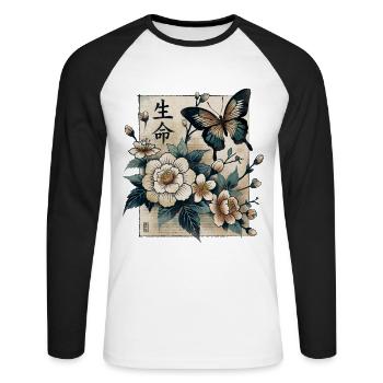 Beautiful Life - Unisex Long Sleeve Baseball T-Shirt - white/black - Front - Nik (191cm)