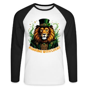 Rugir de chance - T-shirt baseball manches longues Homme - blanc/noir - Devant - Nik (191cm)