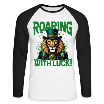 Rugir de chance - T-shirt baseball manches longues Homme - blanc/noir - Devant - Nik (191cm)
