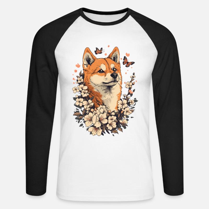 Hund - Unisex Baseballshirt langarm - Weiß/Schwarz