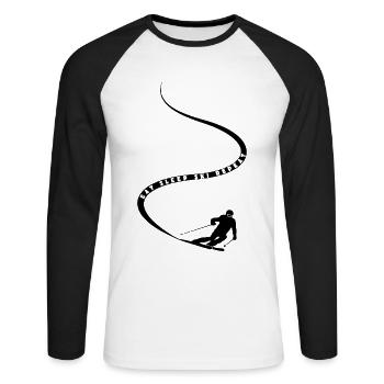 Eat Sleep Ski Repeat - Ski - Ski - Unisex Long Sleeve Baseball T-Shirt - white/black - Front - Nik (191cm)