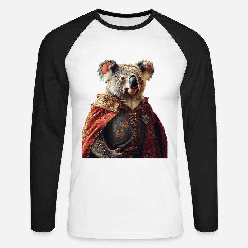Koala - Unisex Baseballshirt langarm - Weiß/Schwarz