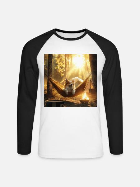 Hund - Unisex Baseballshirt langarm - Weiß/Schwarz
