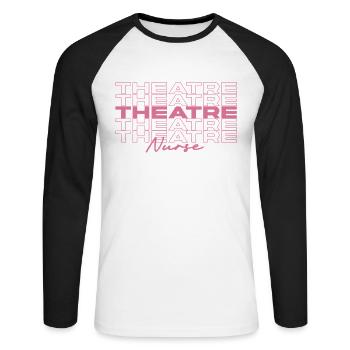 Theater Krankenschwester Krankenschwester Krankenschwestern Stilvoll - Unisex Baseballshirt langarm - Weiß/Schwarz - Vorne - Nik (191cm)