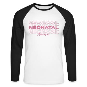 Nursing Neonatal Nurse Medical Nurses Stylish - Unisex Long Sleeve Baseball T-Shirt - white/black - Front - Nik (191cm)