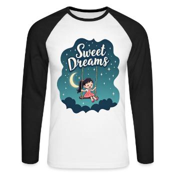 Fille Rocks Sweet Dreams Chemise de nuit - T-shirt baseball manches longues Homme - blanc/noir - Devant - Nik (191cm)