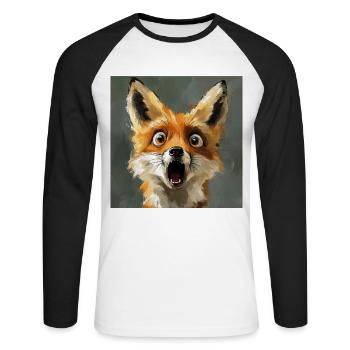 Fuchs - Unisex Baseballshirt langarm - Weiß/Schwarz - Vorne - Nik (191cm)