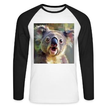 Koala - Unisex Baseballshirt langarm - Weiß/Schwarz - Vorne - Nik (191cm)