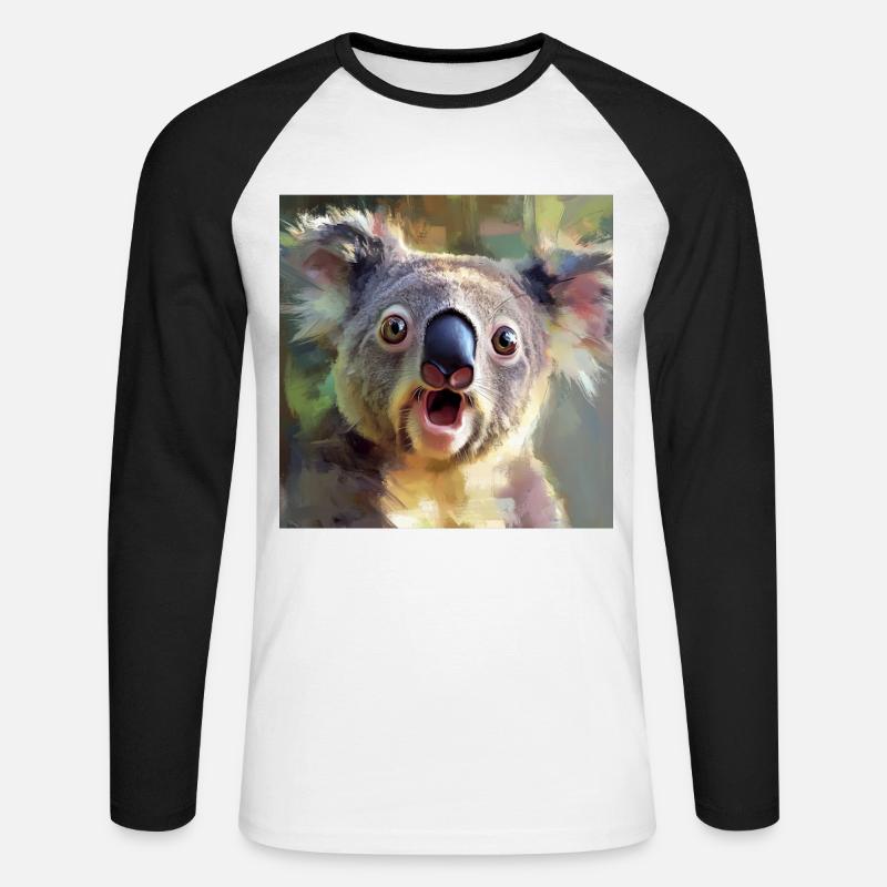 Koala - Unisex Baseballshirt langarm - Weiß/Schwarz