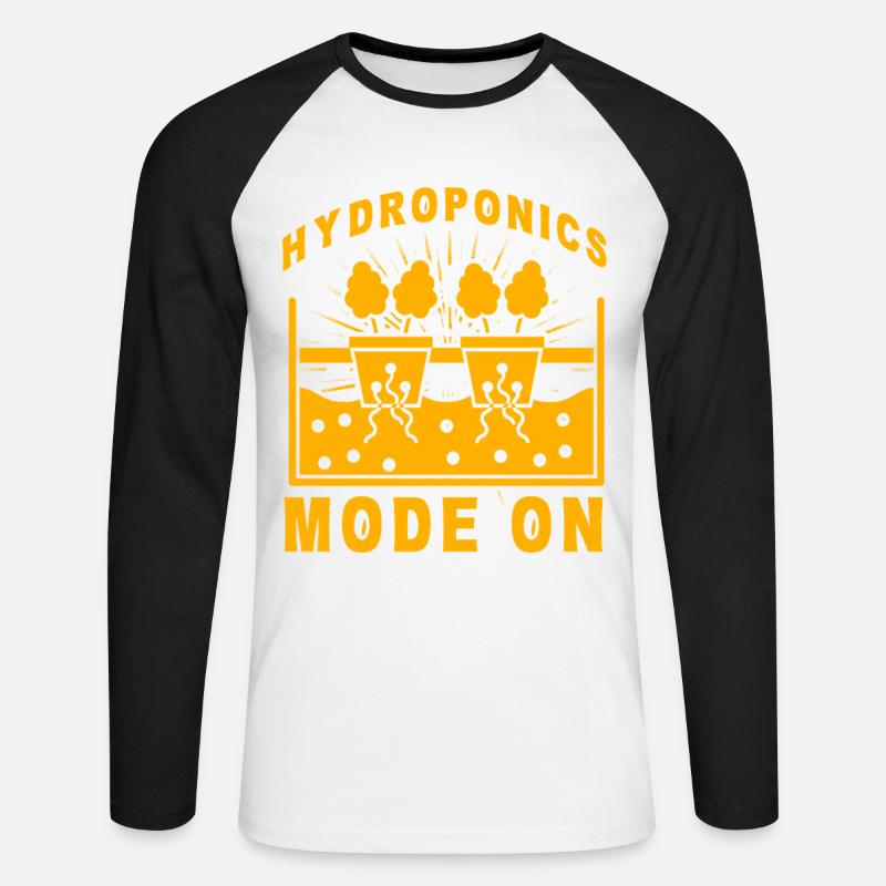 Hydroponik-Modus Ein - Unisex Baseballshirt langarm - Weiß/Schwarz
