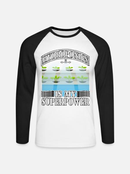 Hydroponics is my superpower - Unisex Long Sleeve Baseball T-Shirt - white/black