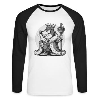 Taupe Majesté le Roi du Jardin - T-shirt baseball manches longues Homme - blanc/noir - Devant - Nik (191cm)