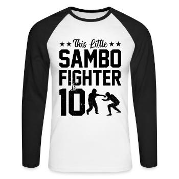 Ce petit combattant de Sambo a 10 ans - Sambo Kids - T-shirt baseball manches longues Homme - blanc/noir - Devant - Nik (191cm)