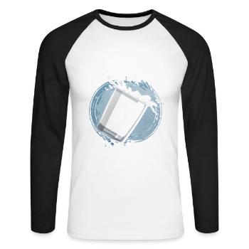Laktose - Unisex Baseballshirt langarm - Weiß/Schwarz - Vorne - Nik (191cm)