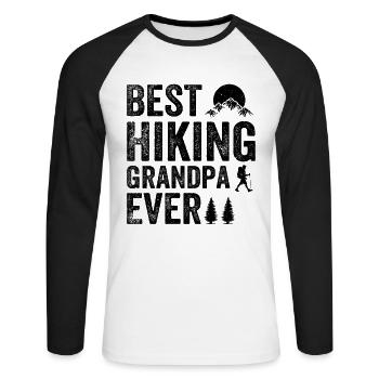 Best Hiking Grandpa Ever - Adventure Hiking - Unisex Long Sleeve Baseball T-Shirt - white/black - Front - Nik (191cm)