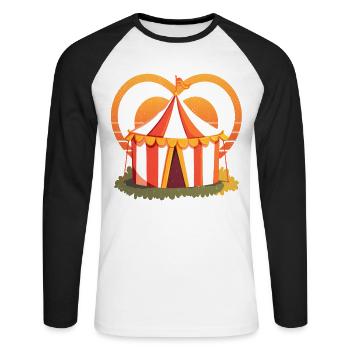 Cirque - T-shirt baseball manches longues Homme - blanc/noir - Devant - Nik (191cm)