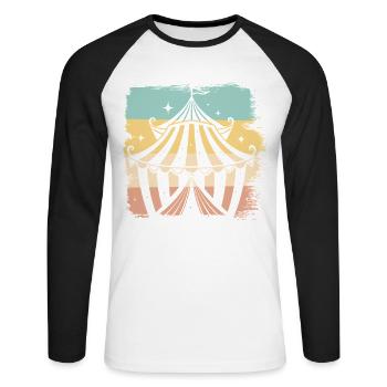 Cirque - T-shirt baseball manches longues Homme - blanc/noir - Devant - Nik (191cm)