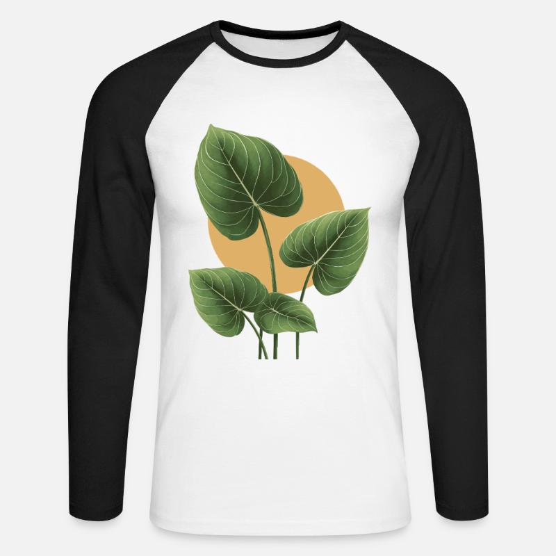 Efeutute - Unisex Baseballshirt langarm - Weiß/Schwarz