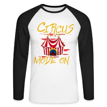 Circus Mode On - Unisex Long Sleeve Baseball T-Shirt - white/black - Front - Nik (191cm)