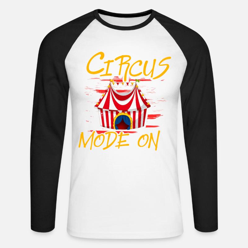 Zirkusmodus Ein - Unisex Baseballshirt langarm - Weiß/Schwarz