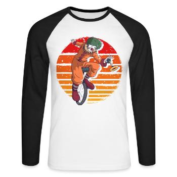 Clown - Unisex Long Sleeve Baseball T-Shirt - white/black - Front - Nik (191cm)
