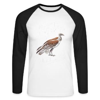 Geier - Unisex Baseballshirt langarm - Weiß/Schwarz - Vorne - Nik (191cm)