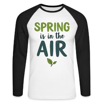 Spring is in the Air - Unisex Long Sleeve Baseball T-Shirt - white/black - Front - Nik (191cm)