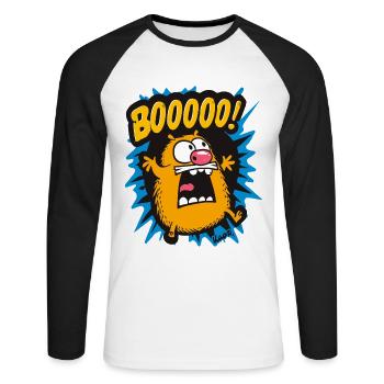 Funny Boo Hamster - Unisex Long Sleeve Baseball T-Shirt - white/black - Front - Nik (191cm)