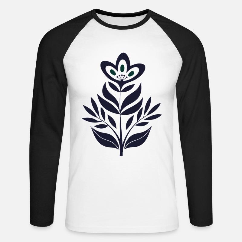Blumen - Frühling - Sommer - Spruch - Unisex Baseballshirt langarm - Weiß/Schwarz