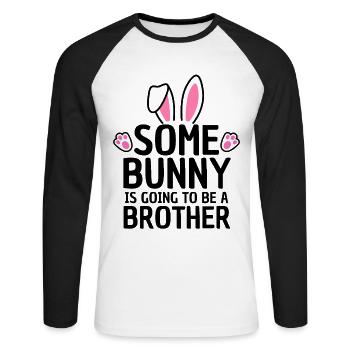 Funny Easter Sibling Design - Unisex Long Sleeve Baseball T-Shirt - white/black - Front - Nik (191cm)