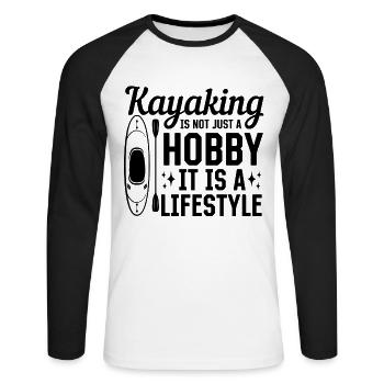 Le kayak n’est pas seulement un passe-temps, c’est un mode de vie - - T-shirt baseball manches longues Homme - blanc/noir - Devant - Nik (191cm)
